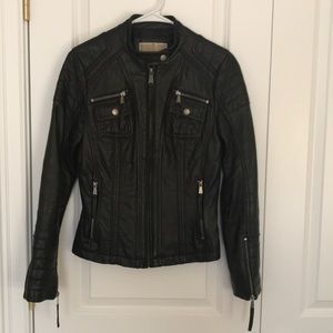 Michael Kors Black leather biker jacket
